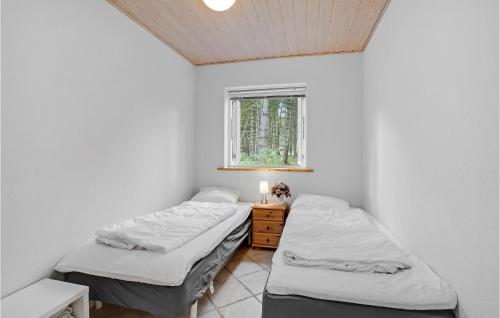 2 camas en una habitación con ventana en 3 Bedroom Gorgeous Home In Rdby, en Rødbyhavn