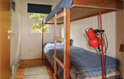 a bunk bed in a room with a window at Pet Friendly Home In rsted With Kitchen in Kare