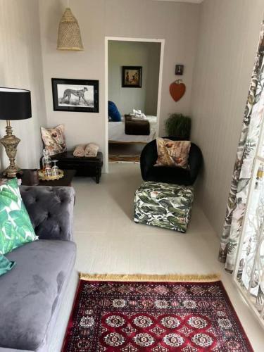 a living room with a couch and a chair at Motubane Guest Farm in Madeteleli