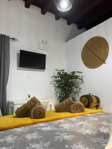Una televisión o centro de entretenimiento en Apartamento Jerez Sherry