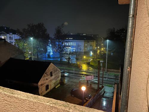 a view of a city at night with street lights at Croatia Home in Velika Gorica