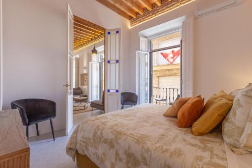 Posteľ alebo postele v izbe v ubytovaní Wonderful apartment with three bedrooms and two bathrooms in the center