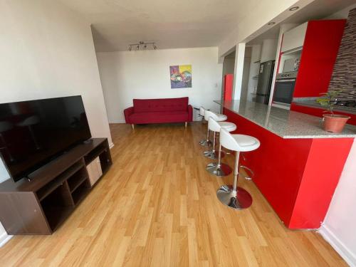 TV a/nebo společenská místnost v ubytování Departamento en Talca, Las Rastras