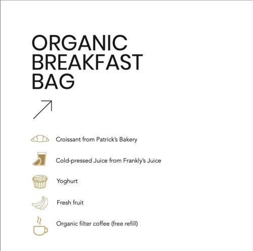 una captura de pantalla del sitio web de la bolsa de desayuno ecológico en Savoy Hotel, en Copenhague