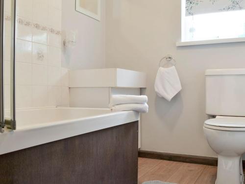 a bathroom with a bath tub and a toilet at Walnut in Thornbury