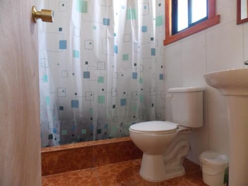 Vonios kambarys apgyvendinimo įstaigoje Hospedaje Kule Pillan