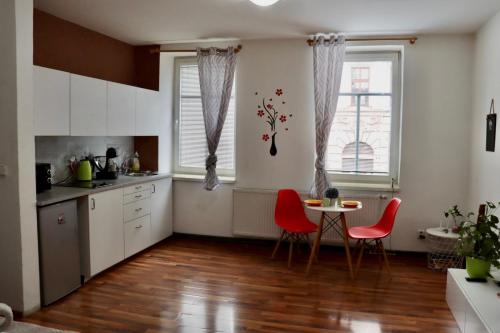 Kuchyň nebo kuchyňský kout v ubytování Apartments Křenka Brno-center