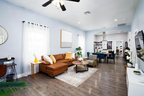 a living room with a couch and a table at Modern 3 Bed, 2 Bath Home Minutes to Downtown & Alamodome in San Antonio