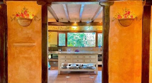 Η κουζίνα ή μικρή κουζίνα στο Hacienda San Juan de La Vega