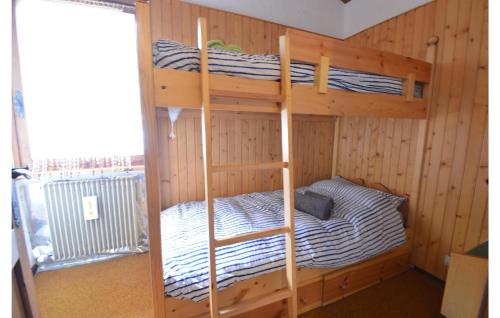 een stapelbed met een ladder in een houten kamer bij Bella Vista in Nevegal
