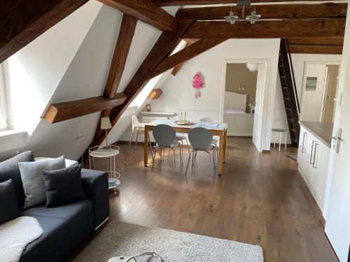 Χώρος καθιστικού στο Ferienwohnung Münsterblick