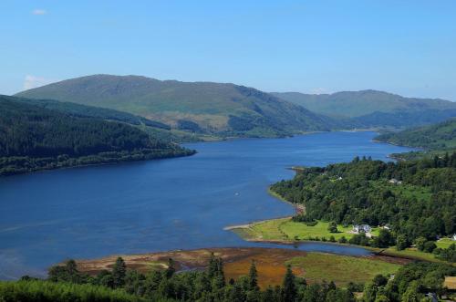 a view of a lake in the hills at Kilcamb Lodge Hotel in Strontian