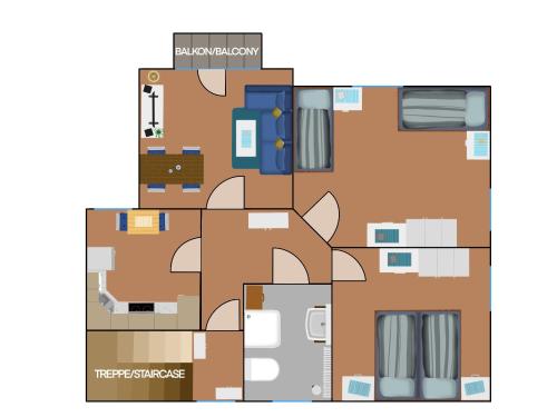 a floor plan of a house at Ferienwohnung Stadtvilla - charmante Gemütlichkeit in Bad Oldesloe