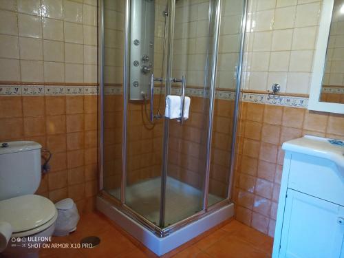 クディレロにあるCasa Chiscoのシャワーとトイレ付きのバスルーム