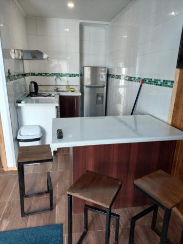 Una cocina o kitchenette en Cabañas Ases Loft Valdivia SIN ESTACIONAMIENTO