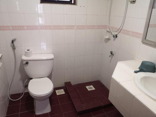 a bathroom with a toilet and a sink at Homestay Marina Court Kota Kinabalu Sabah in Kota Kinabalu