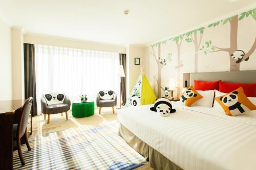 Katil atau katil-katil dalam bilik di Beijing XinQiao Hotel