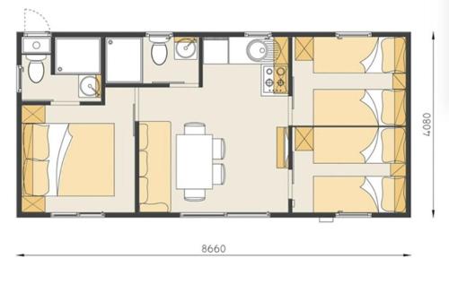 a floor plan of a house at Mobilne kućice Lavanda in Osor