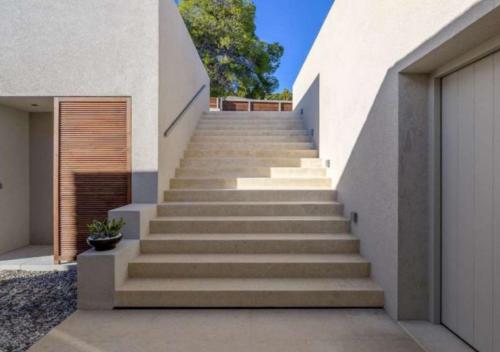 a staircase leading up to a house at Villa Alliopi ein Blick für die Sinne in Kranidi
