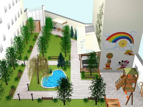 a rendering of a garden in a building at APARTMENT IN BALTI LIB HOUSE in Bălţi