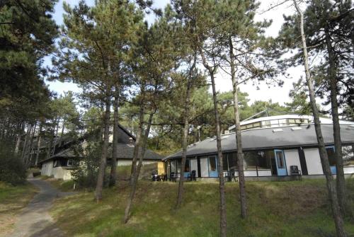 a house with a dome roof in the woods at De Folks in Hoorn