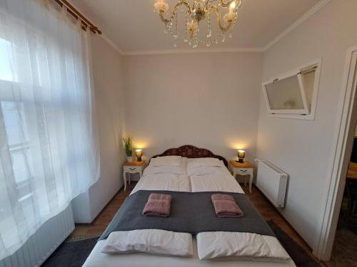 Postel nebo postele na pokoji v ubytování Aranyvár Apartment