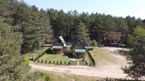 an aerial view of a house in the woods at Brvnare Spasić in Vinci