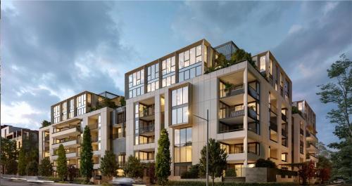 an architectural rendering of an apartment building at Contemporary in Kingston-2bd Apt in Kingston 