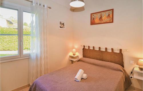 une chambre avec un lit et une fenêtre dans l'établissement Amazing Home In Raphèle-Lès-Arles, à Raphèle