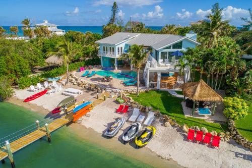 an aerial view of a house on the water at Aquarius North in Stuart