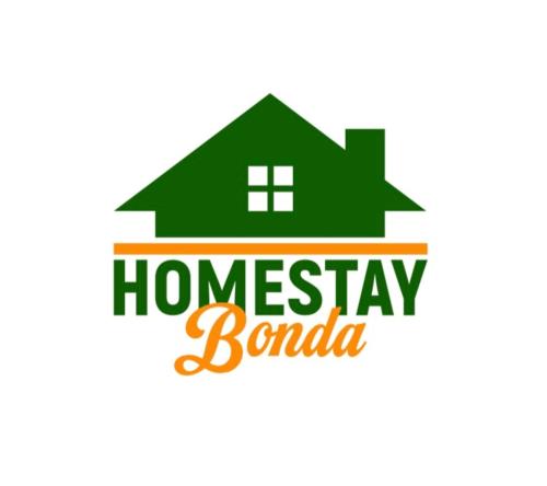 a logo of a house with the words homestead barbia at Homestay Bonda in Kampong Masjid Tanah