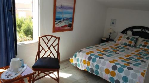 Posteľ alebo postele v izbe v ubytovaní Casa Cielo Azul : the best location in the naturist zone of Vera Playa!