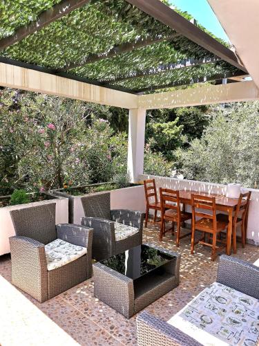 Χώρος καθιστικού στο Apartments Maris