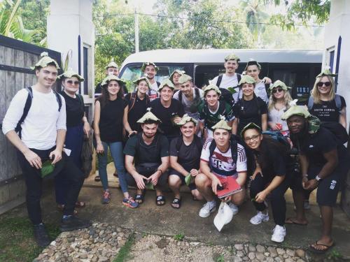 a group of people wearing hats posing for a picture at Moonshade Handapanagala in Monaragala