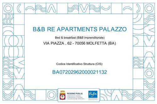a ticket for a bbc re apartmentments palapa at B&B re apartments Palazzo Muscati in Molfetta