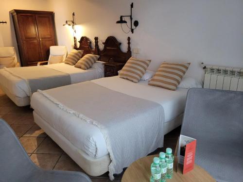 Кровать или кровати в номере Hotel El Balcon de las nieves