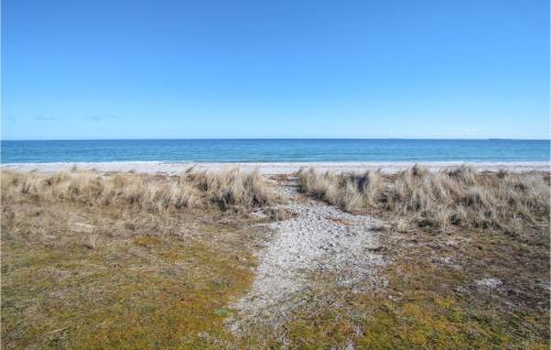 a sandy beach with the ocean in the background at Gorgeous Home In Samsø With Kitchen in Nordby