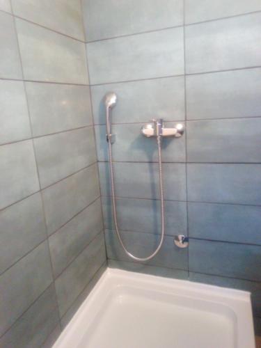 a shower with a hose attached to a wall at Apartment Ljilja in Blato