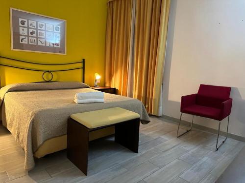 Postel nebo postele na pokoji v ubytování Hotel Le Calandre