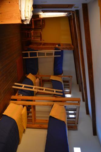 an overhead view of a room with bunk beds at Anata Hostal in La Paz