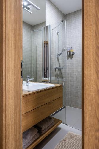 Koupelna v ubytování Lúčnica apartments Tále