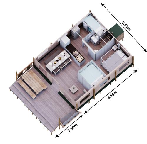 a drawing of a floor plan of a house at Camping Vossenberg - op de Veluwe! in Epe
