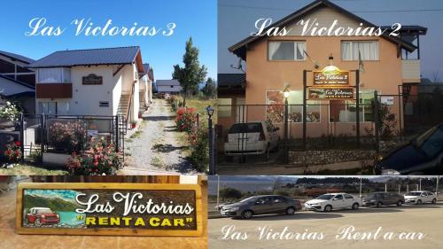 a collage of four pictures of a house and a car at Las Victorias 3 in San Carlos de Bariloche