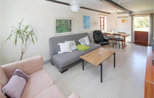 a living room with a couch and a table at Awesome Home In Samsø With Wifi in Ballen