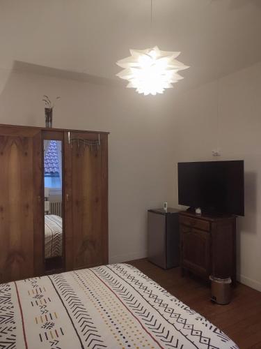 Μια τηλεόραση ή/και κέντρο ψυχαγωγίας στο chambre d'hôtes chez DENFLO