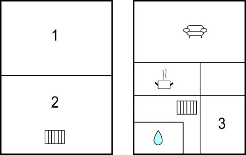 two versions of a diagram of a toilet at 3 Bedroom Awesome Home In Samsø in Nordby