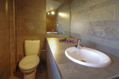 a bathroom with a toilet and a sink at Matarolux 1 in Mataró