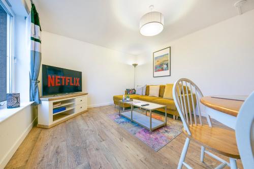 a living room with a couch and a table at Castle Terrace - Grampian Lettings Ltd in Aberdeen