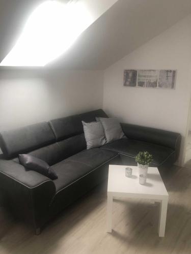 Ruang duduk di Ferienwohnung Völker