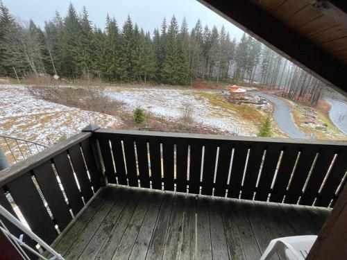 a view from the deck of a house at FitApartman in Mitterfirmiansreut